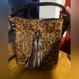 Patricia Nash leopard bucket bag